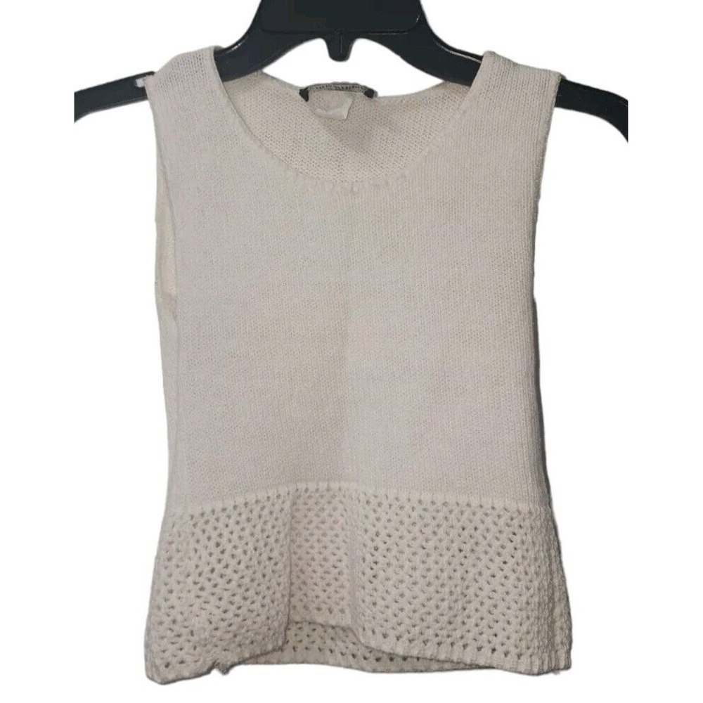 Custom‎ Designed Knit Tank Top Sleeveless Open Knit Hem Casual